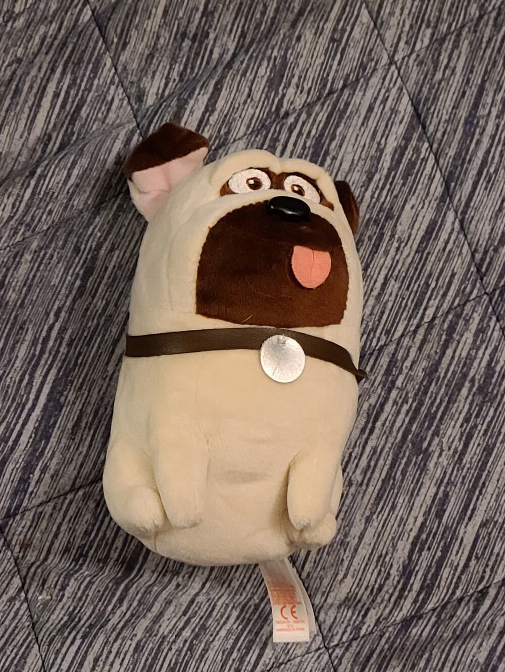 Plush Pug Dog Toy - Cream and Brown